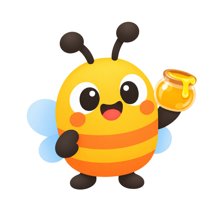 Bea the bee with honey