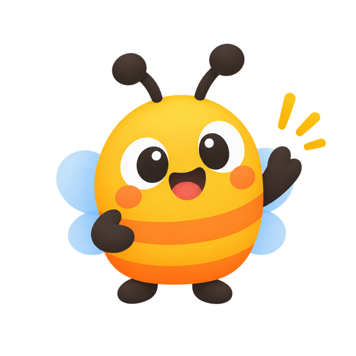 Bea the bee waving